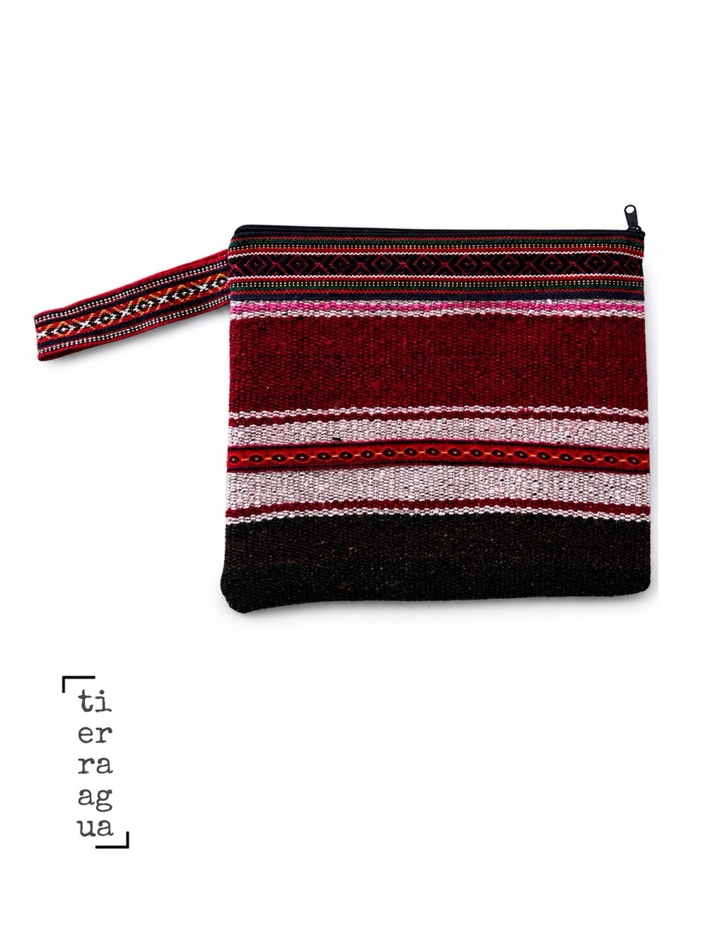 Red Woven Wristlet Pouch